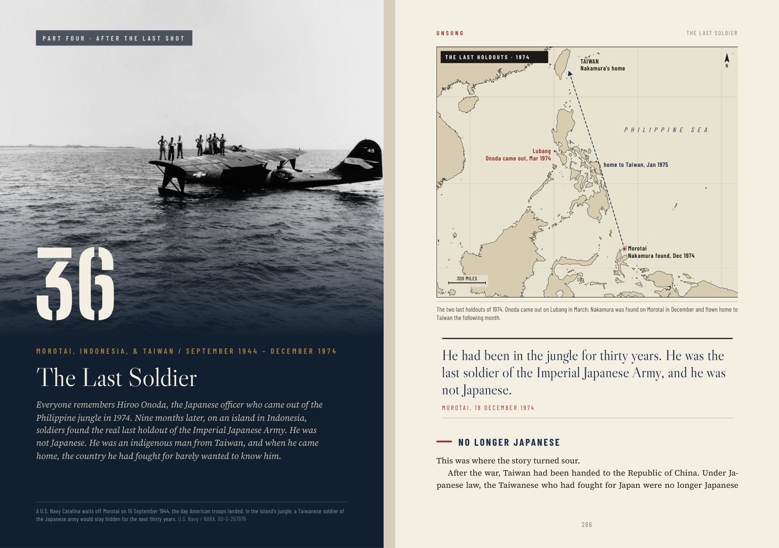 The opener of chapter 36, The Last Soldier, and a map of the last holdouts of 1974.